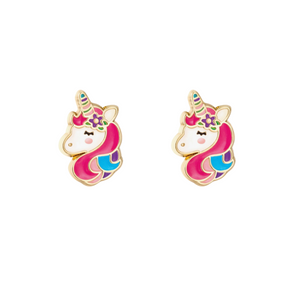 girls unicorn stud earrings