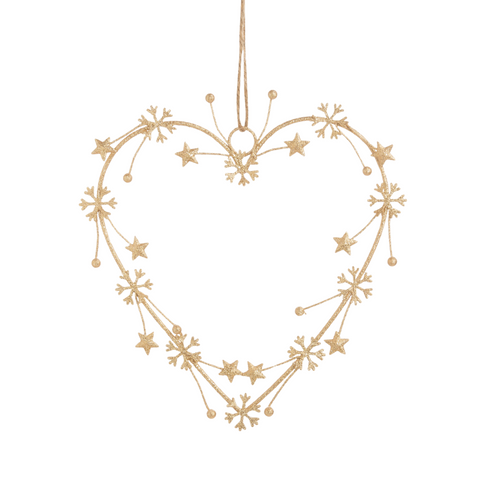 Glitter Wire Heart Shape Wreath Ornament