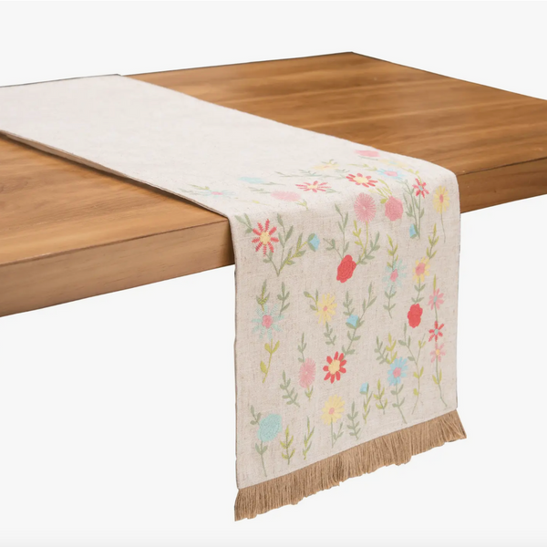 Embroidered Floral Runner