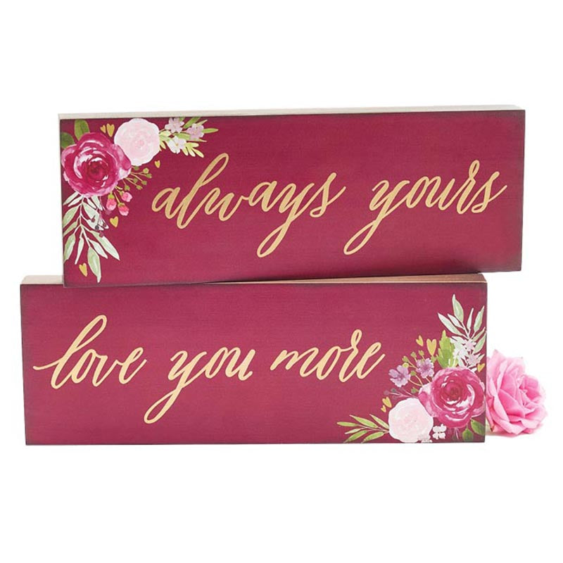 colorful valentine sayings wood signs