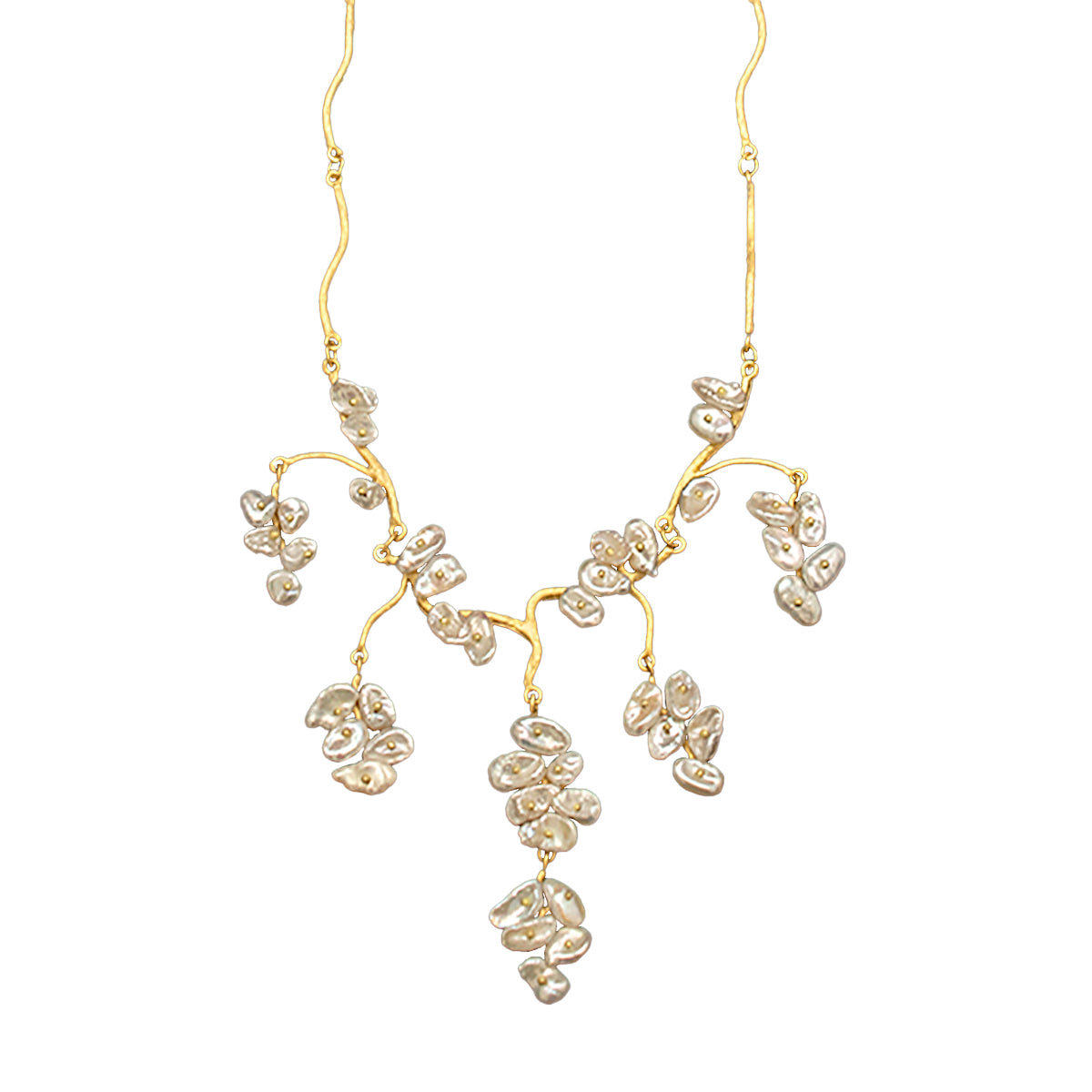 Michael Michaud Jasmine 6 Branch Pearl Necklace 16" adjustable
