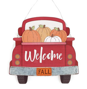 Welcome Fall Pumpkin Truck Sign