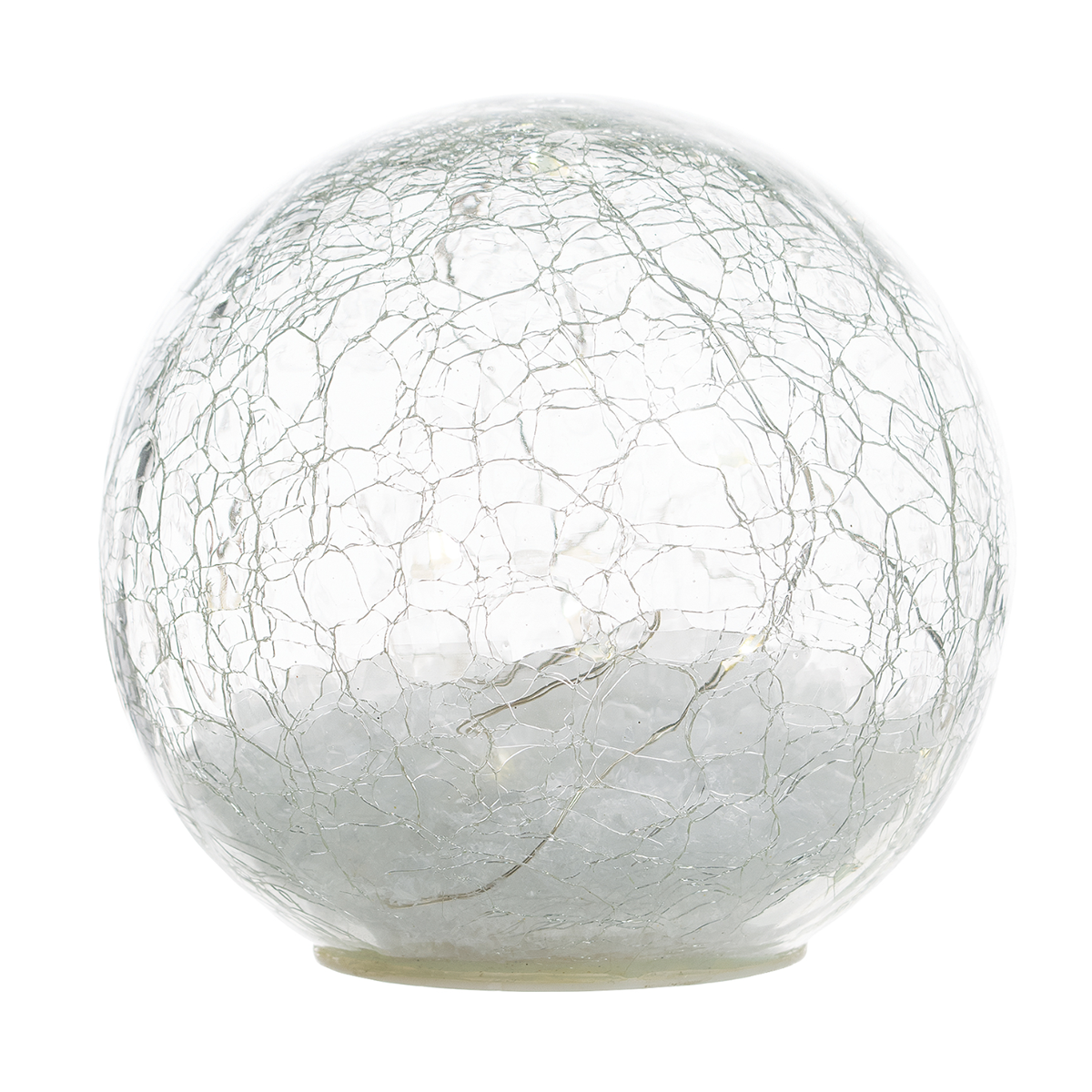 LED Crackle Glass Globe & Artificial Snow