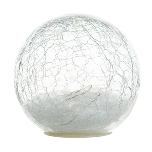 LED Crackle Glass Globe & Artificial Snow