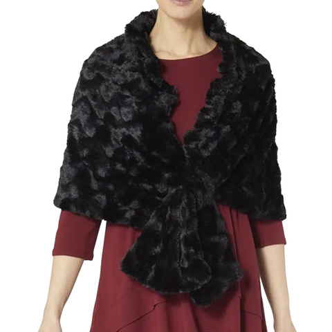 Black Faux Fur Wrap