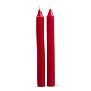 Red 8 Inch Straight Candles Set of 2