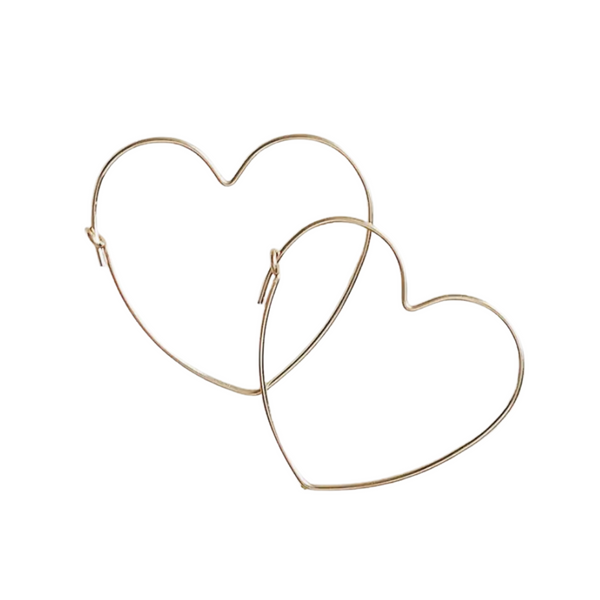 Gold Heart Shape Hoop Earrings