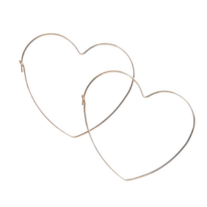 Gold Heart Shape Hoop Earrings
