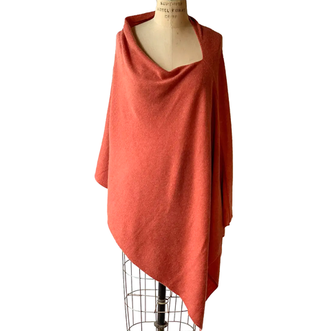 rust color cashmere poncho