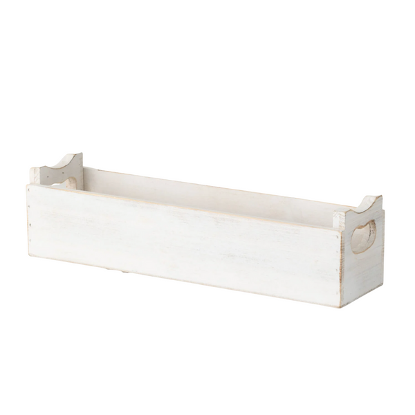 white wooden rectangular container