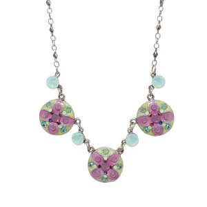 lavender and green circles necklace