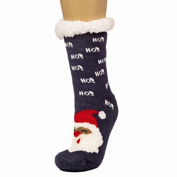 ho ho ho santa fleece slipper socks