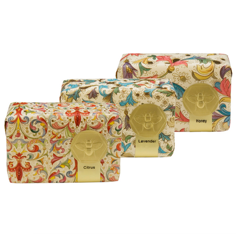 beautifully wrapped shea butter honey soaps