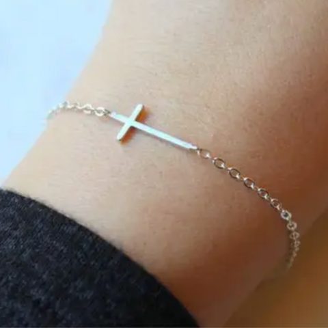 silver cross bracelet