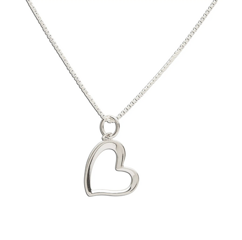 Girls Sterling Silver Heart Necklace