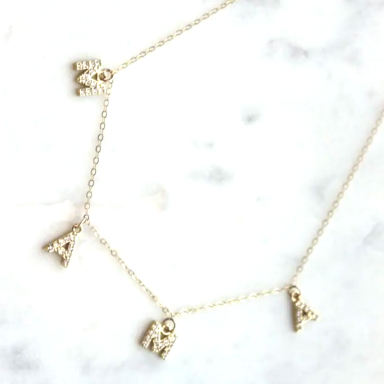 gold mama crystal necklace